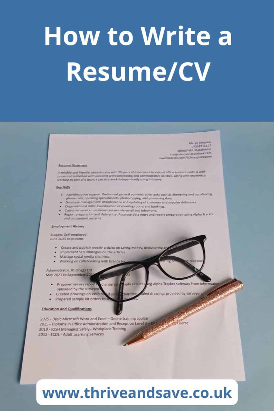 How to write a cv for a job